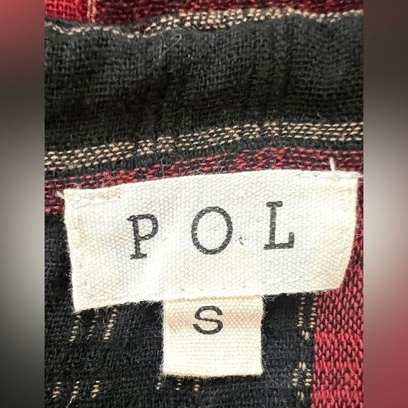 POL Red and Black Plaid Oversize Blazer Lightweight Double Breasted Long Jacket - Picture 13 of 17